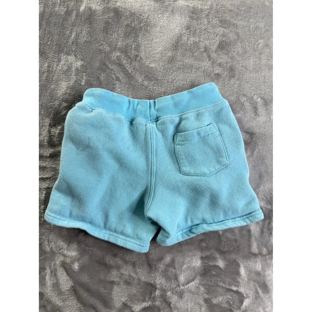 Polo Ralph Lauren Bear Boys Shorts 3T Blue Two Front Pockets Fleece Cotton